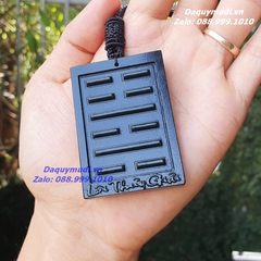 MẶT DÂY CHUYỀN THẺ BÀI LÔI THUỶ GIẢI NGỌC BÍCH ĐEN TỰ NHIÊN