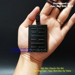 MẶT DÂY CHUYỀN THẺ BÀI LÔI THUỶ GIẢI NGỌC BÍCH ĐEN TỰ NHIÊN