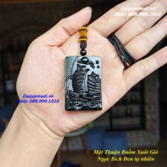 MẶT DÂY CHUYỀN THUẬN BUỒM XUÔI GIÓ NGỌC BÍCH ĐEN TỰ NHIÊN