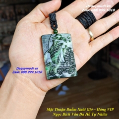 MẶT DÂY CHUYỀN THUẬN BUỒM XUÔI GIÓ NGỌC BÍCH VÂN DA HỔ TỰ NHIÊN - HÀNG VIP