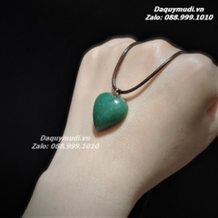MẶT DÂY CHUYỀN TRÁI TIM ĐÁ THẠCH ANH XANH TỰ NHIÊN