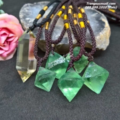 MẶT DÂY CHUYỀN ĐÁ FLUORITE XANH LÁ