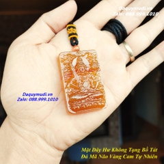 MẶT DÂY CHUYỀN HƯ KHÔNG TẠNG BỒ TÁT ĐÁ MÀU VÀNG CAM - ĐÁ MÃ NÃO