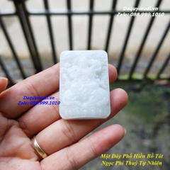 MẶT DÂY CHUYỀN PHỔ HIỀN BỒ TÁT NGỌC PHỈ THUÝ MÀU TRẮNG TỰ NHIÊN