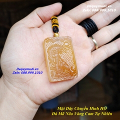 MẶT DÂY CHUYỀN HÌNH HỔ ĐÁ MÀU VÀNG CAM - ĐÁ MÃ NÃO