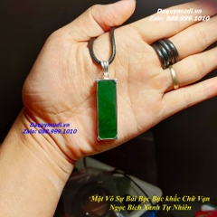 DÂY CHUYỀN NGỌC BÍCH XANH BỌC BẠC ĐẸP - HÀNG VIP