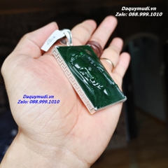 MẶT DÂY CHUYỀN ĐỨC MẸ NGỌC BÍCH XANH BỌC BẠC