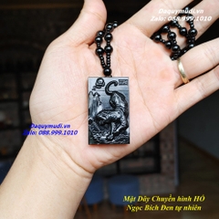 MẶT DÂY CHUYỀN NGỌC MÀU ĐEN HÌNH CON HỔ