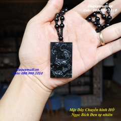 MẶT DÂY CHUYỀN NGỌC MÀU ĐEN HÌNH CON HỔ