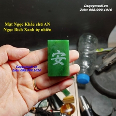 MẶT NGỌC KHẮC CHỮ AN - NGỌC BÍCH XANH TỰ NHIÊN