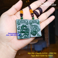 CẶP MẶT DÂY CHUYỀN LONG PHỤNG NGỌC BÍCH XANH TỰ NHIÊN