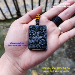 MẶT DÂY CHUYỀN BỒ TÁT PHỔ HIỀN NGỌC BÍCH ĐEN TỰ NHIÊN