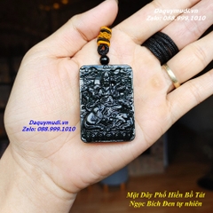 MẶT DÂY CHUYỀN BỒ TÁT PHỔ HIỀN NGỌC BÍCH ĐEN TỰ NHIÊN