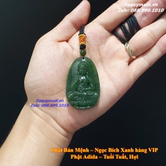 MẶT PHẬT BẢN MỆNH ADIDA NGỌC BÍCH XANH  - HÀNG VIP