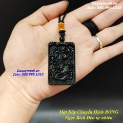 MẶT DÂY CHUYỀN HÌNH RỒNG NGỌC BÍCH ĐEN TỰ NHIÊN