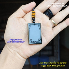 DÂY CHUYỀN NAM NGỌC BÍCH ĐEN CHẠM KHẮC VIỀN
