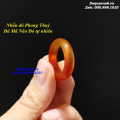 NHẪN ĐÁ MÃ NÃO ĐỎ TỰ NHIÊN