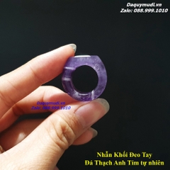 NHẪN ĐÁ THẠCH ANH TÍM CHO NAM