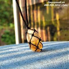 VÒNG CỔ ĐAN DÂY VỚI MẦM ĐÁ THẠCH ANH VÀNG