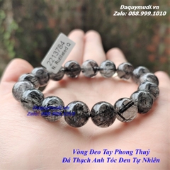 VÒNG TAY ĐÁ THẠCH ANH TÓC ĐEN TỰ NHIÊN