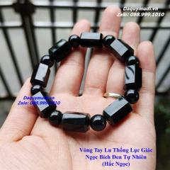 VÒNG TAY LU THỐNG LỤC GIÁC NGỌC BÍCH ĐEN