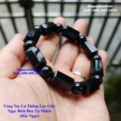 VÒNG TAY LU THỐNG LỤC GIÁC NGỌC BÍCH ĐEN