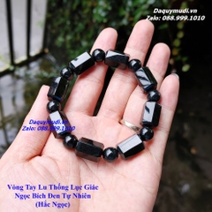 VÒNG TAY LU THỐNG LỤC GIÁC NGỌC BÍCH ĐEN