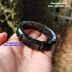 VÒNG TAY HẠT VUÔNG MÀI GIÁC NGỌC BÍCH ĐEN