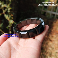 VÒNG TAY HẠT VUÔNG MÀI GIÁC NGỌC BÍCH ĐEN