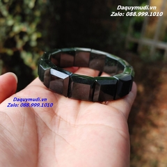 VÒNG TAY HẠT VUÔNG MÀI GIÁC NGỌC BÍCH ĐEN