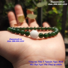 VÒNG TAY NHƯ Ý NGUYỆN MIX HẠT NGỌC PHỈ THUÝ - NGỌC BÍCH TỰ NHIÊN