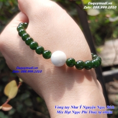 VÒNG TAY NHƯ Ý NGUYỆN MIX HẠT NGỌC PHỈ THUÝ - NGỌC BÍCH TỰ NHIÊN
