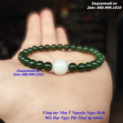 VÒNG TAY NHƯ Ý NGUYỆN MIX HẠT NGỌC PHỈ THUÝ - NGỌC BÍCH TỰ NHIÊN