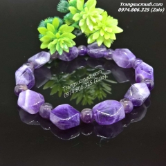 VÒNG TAY ĐÁ THẠCH ANH TÍM TỰ NHIÊN