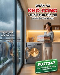 Bắc Giang mưa dầm đầu tháng 8: Bí quyết giữ quần áo khô cong, thơm tho với máy giặt sấy