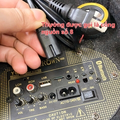 Cáp nguồn 2 chân tròn số 8 có công tắc cho TV Đài Cát sét Loa kéo.v.v. - 2-pin C8 AC power cord with switch NEMA 1-15P to IEC320 C7 figure-8