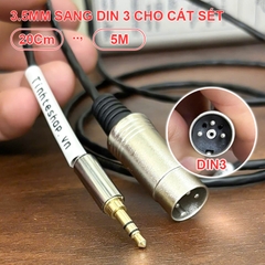 Cáp 3.5 sang DIN 3pin chuyển âm thanh từ Điện thoại Máy tính sang Âm ly Cát sét cổ Châu Âu