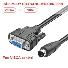 Dây RS232 VISCA - VISCA PTZ Camera Control Cable Sony EVI BRC SRG Series RS232 8 Pin Mini DIN to DB9F Serial