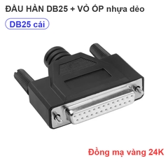 Jack hàn DB25 đực vỏ ốp nhựa dẻo - DB25 male soldering jack with flexible plastic casing