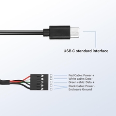 Type C male to Dupont 5-pin female adapter cable for motherboards