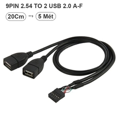 10 Pin Motherboard Female Header to Dual USB 2.0 Female Adapter Cable