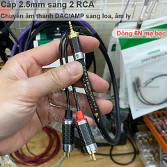 Dây balanced 2.5mm sang 2 cổng hoa sen chuyển âm thanh từ DAC AMP sang Âm ly Loa