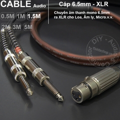 Dây jack canon cái ra 2 jack 6 ly mono DIY 0.5M đến 5M - XLR female to 2 6.35mm male mono cable