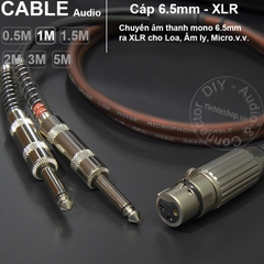Dây jack canon cái ra 2 jack 6 ly mono DIY 0.5M đến 5M - XLR female to 2 6.35mm male mono cable
