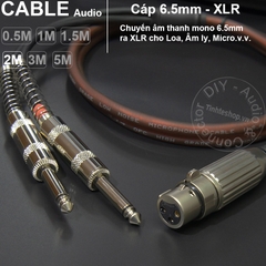 Dây jack canon cái ra 2 jack 6 ly mono DIY 0.5M đến 5M - XLR female to 2 6.35mm male mono cable