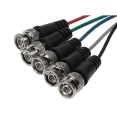 VGA to BNC HD15 adapter cable, VGA to 5 male-to-male BNC connectors RGBHV for monitors, projectors, and computers.