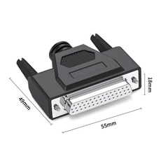 Jack nối DB44 cái  kèm vỏ ốp cao su mềm - DB44 female soldering plug with flexible plastic housing