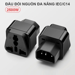Ổ cắm chuyển nguồn IEC C14 sang chuẩn cắm đa năng - PDU UPS C14 to universal female socket power adapter AC plug