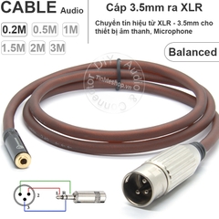 3.5mm ra XLR đực balanced microphone DIY 0.2M đến 3M - XLR male to 3.5mm microphone balanced