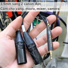 Dây 2 đầu canon đực sang 3.5mm chuyển tín hiệu cho Micro Mixer Sound card.v.v. - 3.5mm male to 2 XLR male cable